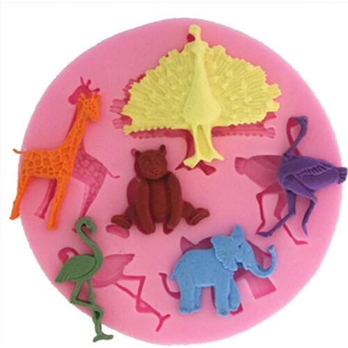 F1056 Animal Silicone Fondant Mold Gum Paste Cake Decorating cake topper Mould