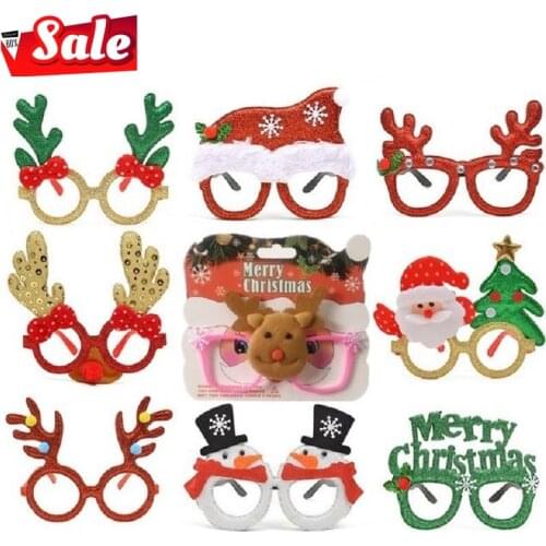 HOT Santa Claus Xmas Tree Elk Glasses Frame Merry Christmas Glasses Photo Prop Christmas decorations new year Navidad kids gift