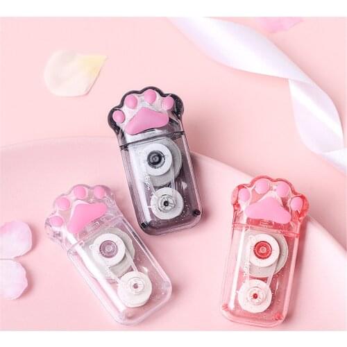 Cute Cartoon Cat Correction Tape Kawaii Stationery Plastic Cat Paw Modelling Correct Tools Kids Gifts School Office Supplies