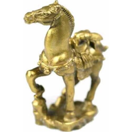 Copper Statue Small bronze horse statue collection immediately fly statue Gamble and get rich right away great success Crafts S