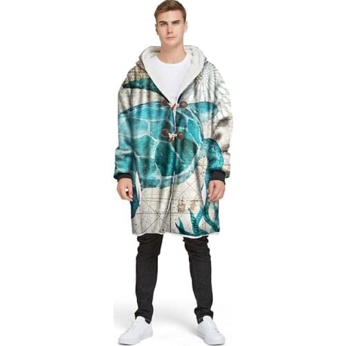 Sea Tortoise Hooded Sleeve Blanket Turtle Octopus Seahorse Whale Air Conditioner Cover Blanket Cloak Wear Throw Blanket In Cap