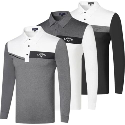 Golf Wear Men Polo Long Sleeve Shirts Quick Drying T-Shirt Outdoor Sports Breathable Golf Clothing