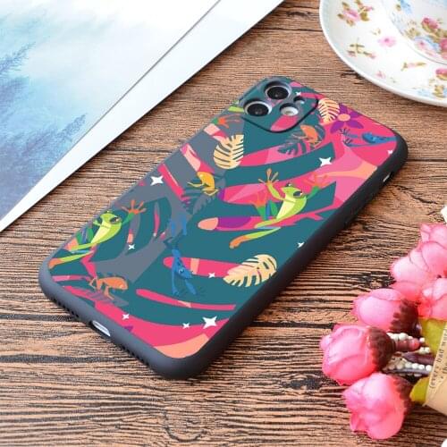 For iPhone Twilight Frogs Print Soft Matt Apple iPhone Case