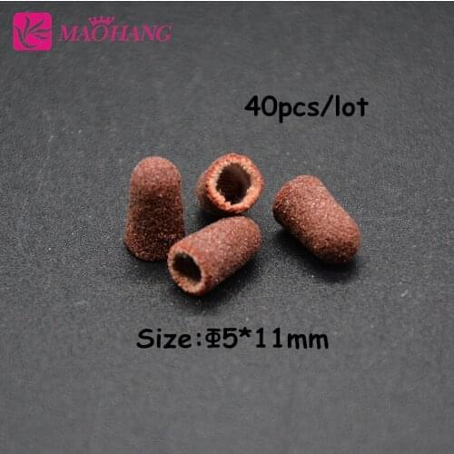 MAOHANG 5*11mm 40pcs/lot Nail Sanding Block Sleeves Nail Art Accessories Sanding Bands Nail Drill Manicure Machine Tools