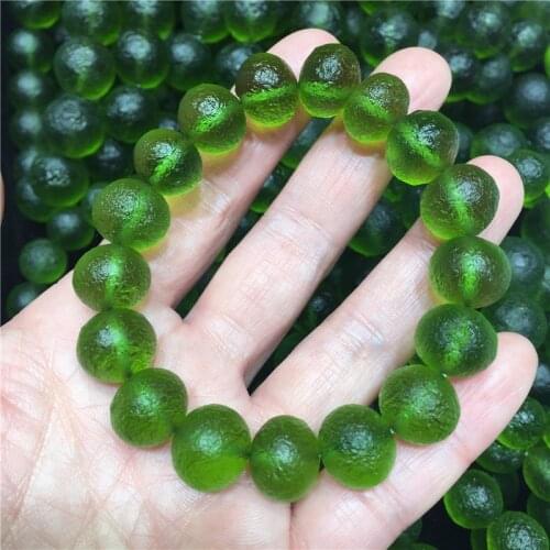 Moldavite Natural Czech Meteorite Bracelet Impact Glass Rough Stone Crystal Energy Stone