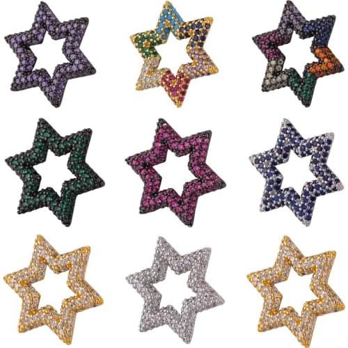 2021 New Fashion Star Shape Cubic Zirconia Claps Jewelry Making DIY Necklace Accessories Supplies