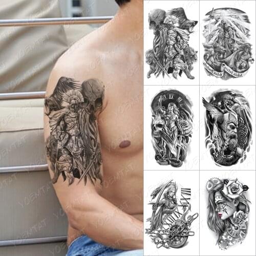 Yellow Eye Tiger Temporary Tattoo Sticker For Men Women Adult Rose Owl Wolf Fox Waterproof Fake Henna Lion Animal Body Art Tatoo