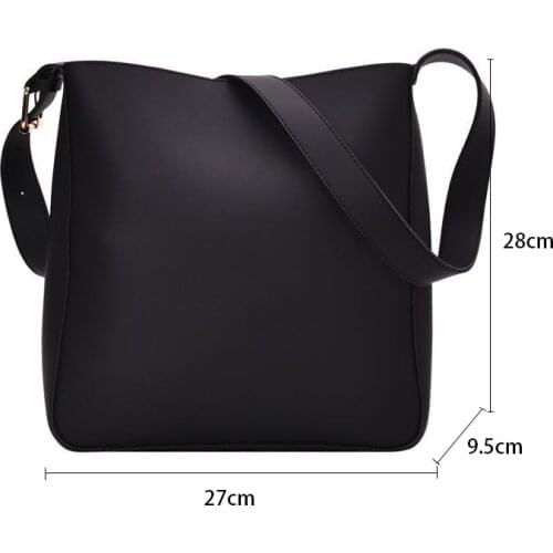 Casual Large Capacity Messenger Bags Female Solid Luxury Bucket Handbag Totes Simple Vintage Pu Leather Composite Bags Women