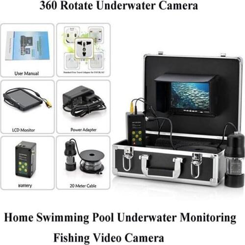 7" LCD Fish Finder CCD Fishing Camera 20m Underwater Camera System Rotate 360 Degree