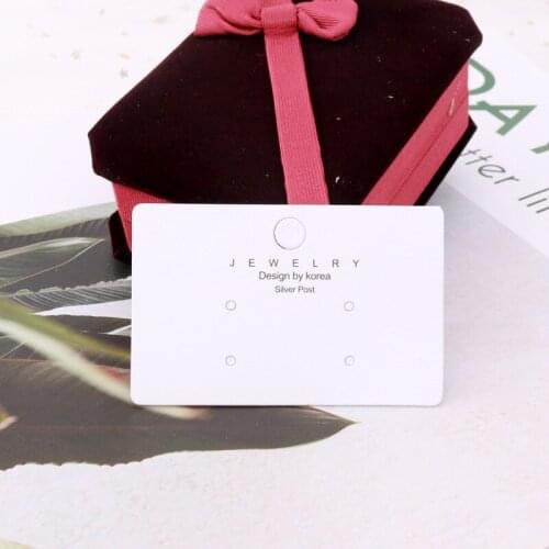 Earrings Packaging Card Jewelry Stand 7*4.5cm Rectangle Jewelry Earing Cardboard 100PCS Thick White Cards Can Be Customized