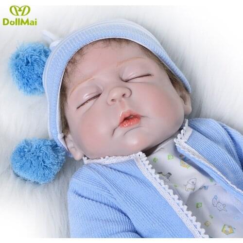 55cm Full Body Silicone Reborn boy Baby Doll Toys Lifelike baby new born Doll Child Birthday Christmas bebes reborn menino