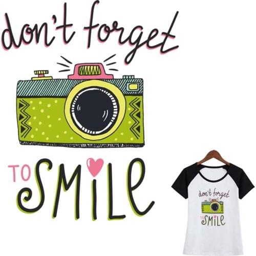 Smile Camera Transfers For Clothing Cartoon Style Patch Diy Accessory T-Shirt Dresses Sweater Stickers For Clothes