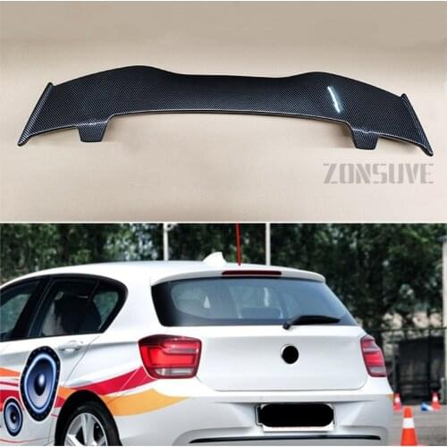 Use For BMW 1 Series F20 2011-2018 Spoiler ABS Plastic Carbon Fiber Look Hatchback Roof Rear Wing Body Kit Accessories