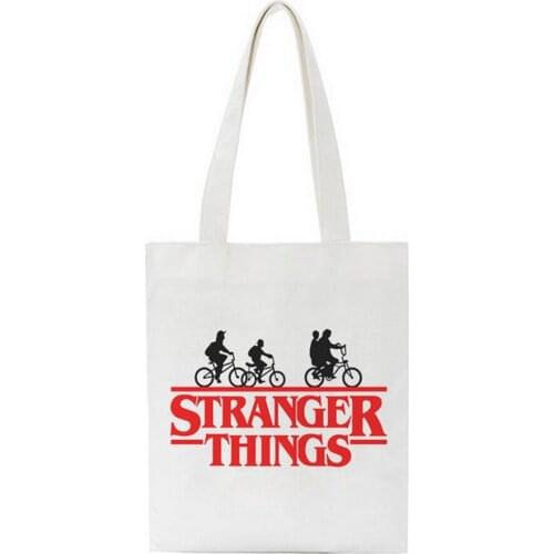 Jiugong Stranger Things Cartoon Print Bags Shoulder Bags Large Capacity Harajuku Shopping Bag Vogue Casual Cute Handbag Wallet