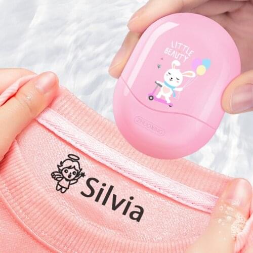 Customized Name Stamp Paints Personal Student Child Baby Engraved Waterproof Non-fading Kindergarten Cartoon Clothing Name Seal