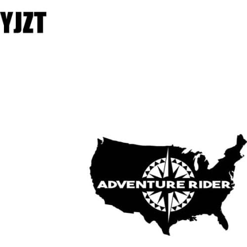 YJZT 17.8CM*11.5CM Adventure Rider Vinyl Cartoon Car Sticker Decals Black Silver Motorcycle C13-000460