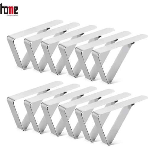 12Pcs Tablecloth Clips Picnic Table Clip Outdoor Indoor Cover Clamps Stainless Steel Cloth Holders for Party Camping Wedding