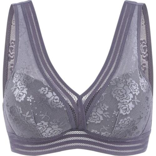 Womens Sexy Lingerie White Lace Bralette Bras Lace Ladies Front Buckle Underwear Brassiere BH Tops Cup B C D