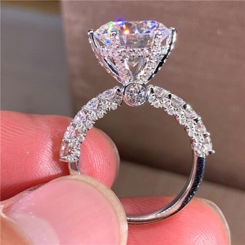 10K Au417 White Gold Women Ring Moissanite Diamonds 1 2 3 4 5 Carat Round Luxury Wedding Party Engagement Anniversary Ring