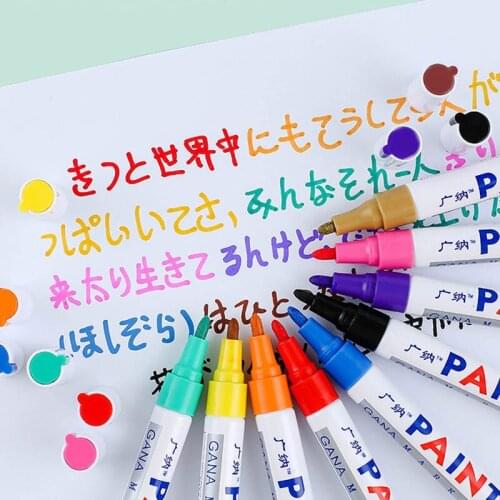 1Pcs 12 Colors Oily Stationery Paint Marker Pen Multipurpose for Car Tyre Waterproof School Supplies