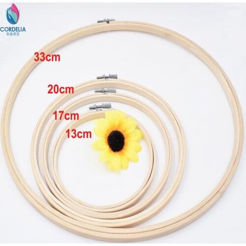 2016 best selling china latest products 13 17 20 33 cm 4 pcs natural bamboo round embroidery hoops for cross stitch accessories
