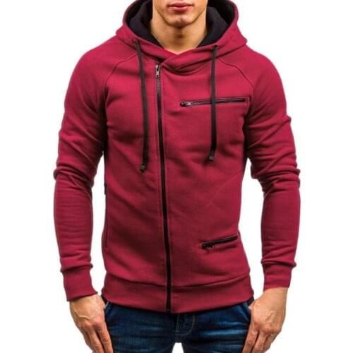 2019 Mens Autumn Casual Sports Sweatshirt Warm Turtleneck Solid Color Long Sleeve Jacket