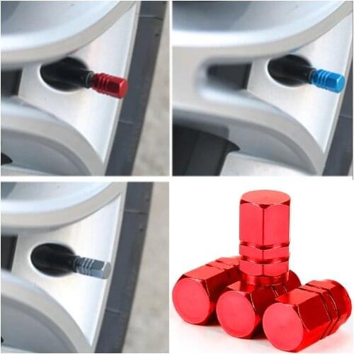 4pcs Auto Car Tire Valve Cap Bolt-in Aluminum Car Auto Tubeless Wheel Tire Valve Stems With Dust Caps aluminum alloy Material