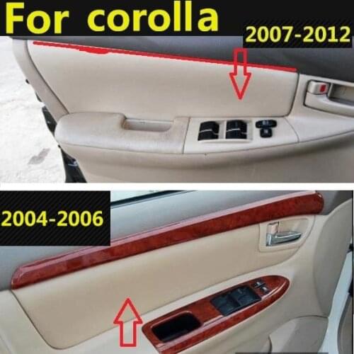 4PCS Microfiber Front/Rear Door Panel Leather Cover Protective Trim For Toyota Corolla 2004-2012 with Mount Fittings