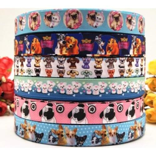 5/8 16mm Cartoon ribbon 10 yards DIY hair bow material dog collar traction rope gift package Grosgrain ribbons