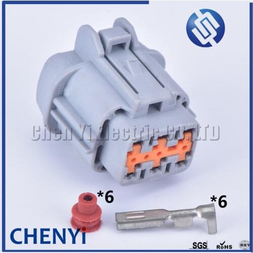 5 sets 6 Pin 6185-1175 female Automotive Headlight Socket Light Lamp Connector For Nissans PB291-06127 PB291-06127