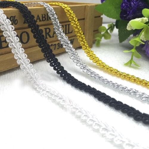 8MM Trim Sewing Lace Gold Silver Centipede Braided Lace Ribbon Home Party Decoration DIY Clothes Curve Lace Accessories