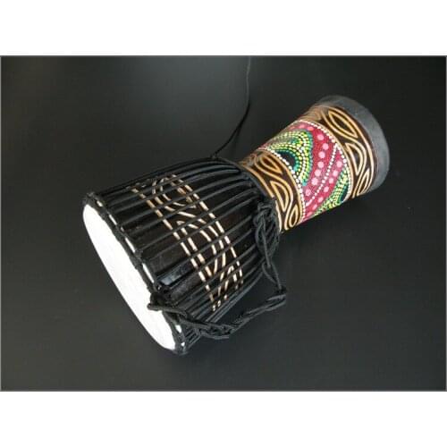 African drum standard 10 inch old goatskin drum face hand hollowed carving drum