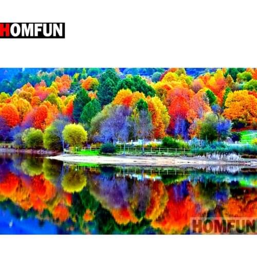 HOMFUN Full Square/Round Drill 5D DIY Diamond Painting "Landscape tree" 3D Embroidery Cross Stitch 5D Home Decor A13774