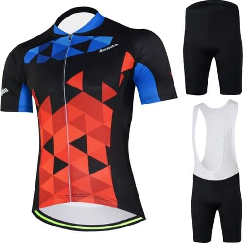 Aogda 2019 Pro Summer Cycling Clothing Men Breathable Quick Dry Road Bike Bicycle Clothes Short Sleeeve Cycling Jersey Set