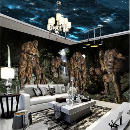 Beibehang Custom photo wall stickers 3D stereoscopic original monster cave theme whole house backdrop wall papel de parede