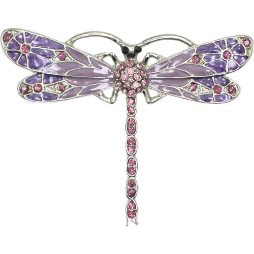 Enamel Dragonfly Rhinestone Brooches For Women Men Fashion Jewelry Pins gift