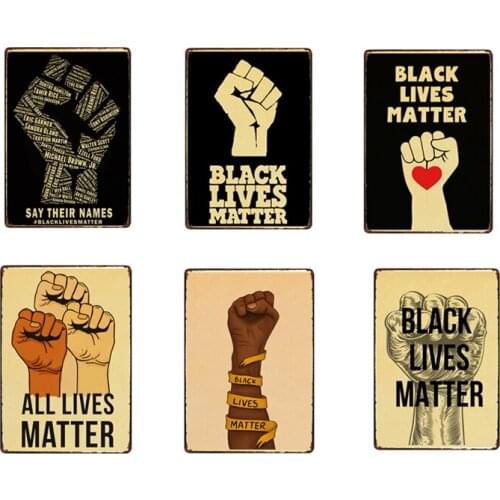 Black Lives Matter Retro Tin Sign Movie Poster Vintage Metal Sign Kraft Prints Art Home Room Bar Decorative Signs