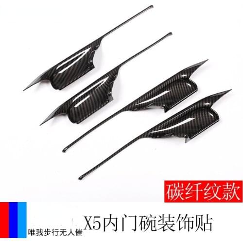 For BMW X5/X6 Inner door bowl decoration sticker ABS carbon fiber pattern Interior Accessories Automotive Interior Stickers