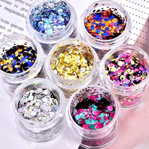 2021 New 10ML Canned 3D Nail Decorations Mixed Small Round Piece Nail Art Design Colorful Sequin Jewelry DIY Nail Patch Material