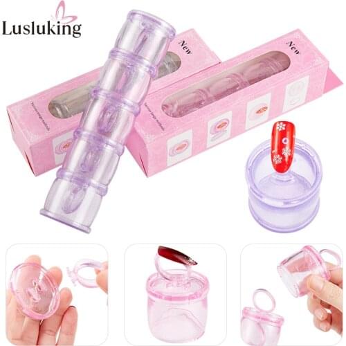 Nail Holder Practice Display Stand Cylinder Storage Tools Detachable Nail Art Showing Rack Manicure Holder With False Nails Tips