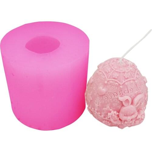 Easter Egg Rabbit Pattern Candle Mold Aroma Plaster Crafts Mould Chocolate Candy DIY Decorating Candle Clay Craft