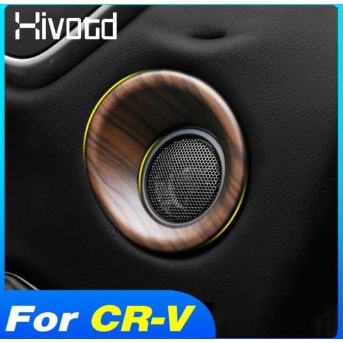 Hivotd Car Door Sound Stereo Audio Speaker Rim Cover Trim Styling Car Interior Frame Accessories For Honda CR-V CRV 2017-2021