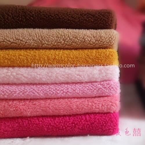 Cashmere fabric for DIY sewing Stuffed toys sofa material Polyester Warp knitted brushed tricot Plain sherpa berber fleece