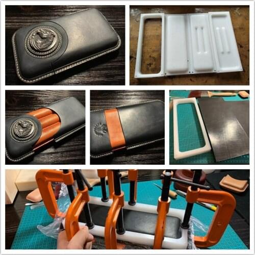Hand-work leather working tools - Leather 3 Cigar Case mold - leather shaping stencil