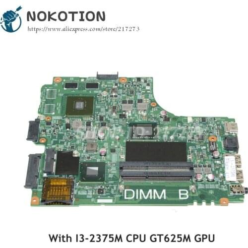 NOKOTION For Dell Inspiron 2421 3421 Laptop Motherboard SR0U4 I3-2375M DDR3 GT625M GPU CN-0THCP7 0THCP7 MAN BOARD