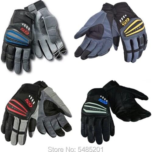 Mens Motorcycle Riding Gloves Genuine Leathe Full Finger GS 1200 Pro Racing Gloves