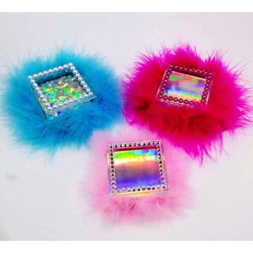 NEW 20pcs feather diamond false eyelash packaging box fake 3d mink eyelashes boxes faux cils acrylic case lashes empty packing