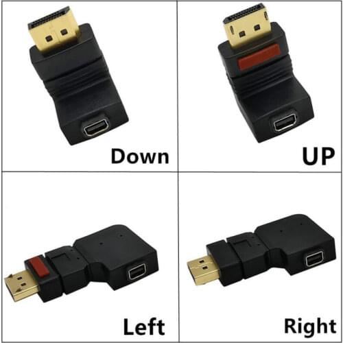 90 Degree Angled DP DisplayPort Male to MINI DP Female Extension Adapter