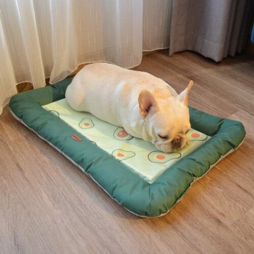 Summer Dog Pad Ice Silk Pet Bed House Small Large Cold Touch Dog Cushion Cat Puppy Cooler Kennel Cooling Mat Reduce Temperature