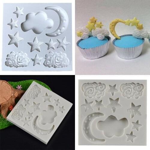 DIY Cloud Star Moon silicone mold fondant mold cake decorating tools chocolate gumpaste mold